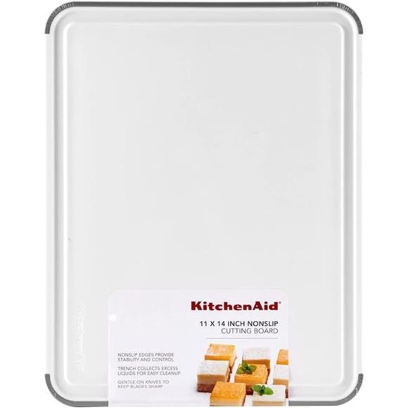 Classic Plastic Cutting Board, 11 inch x 14 inch, White and Gray - Picture 6 of 8